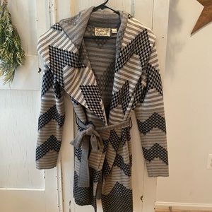Anthropologie wrap sweater jacket with tie, Small